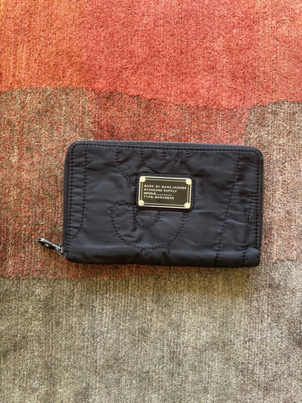 Marc by Marc Jacobs Black Quilted Nylon Zip Wallet
